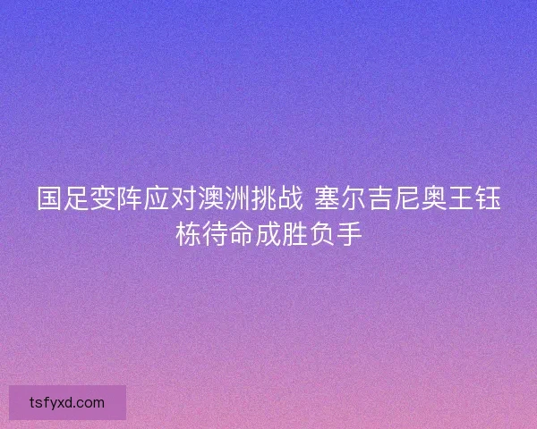 国足变阵应对澳洲挑战 塞尔吉尼奥王钰栋待命成胜负手